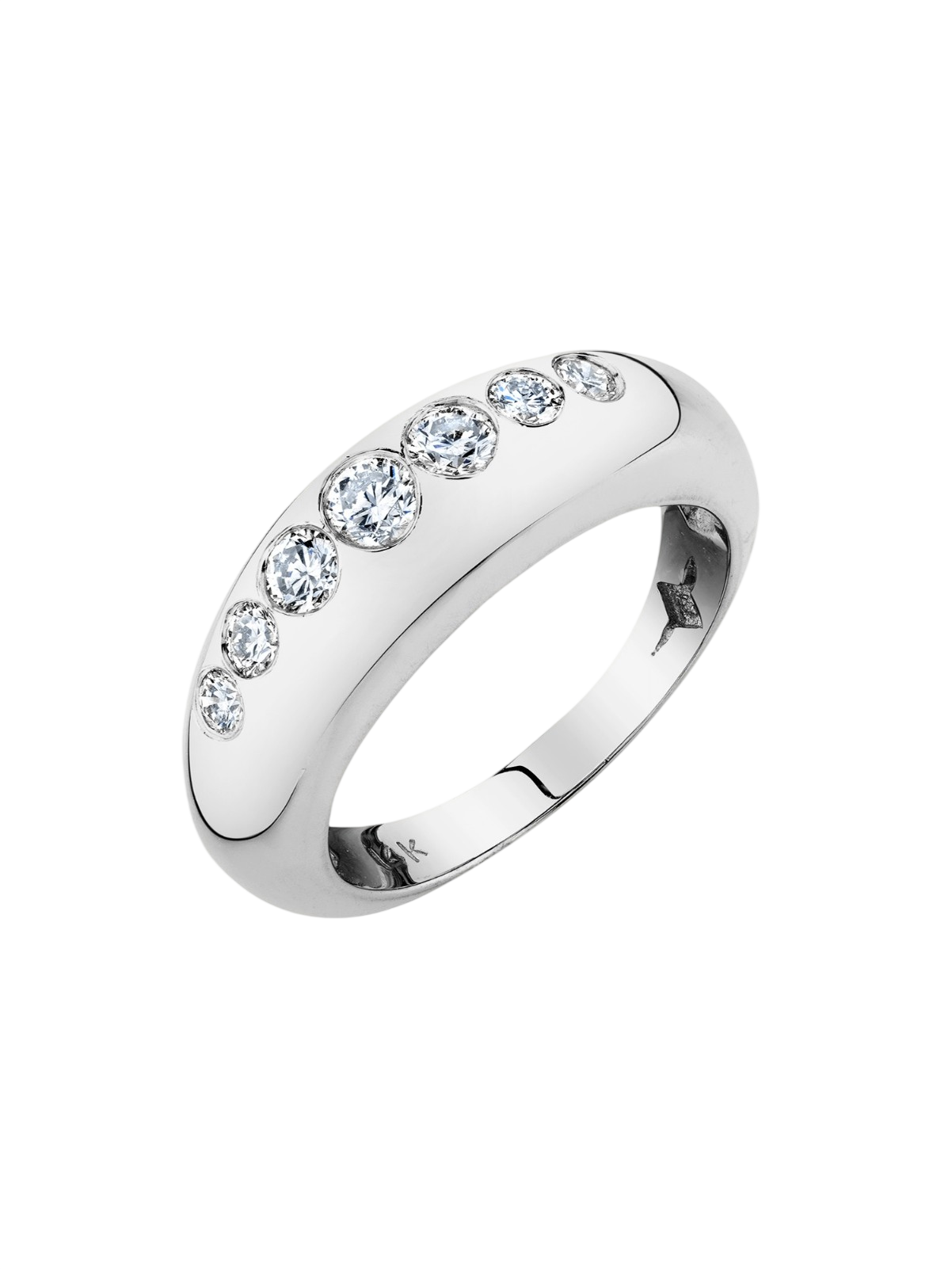 Small Balloon Ring with Ascending White Diamonds photo